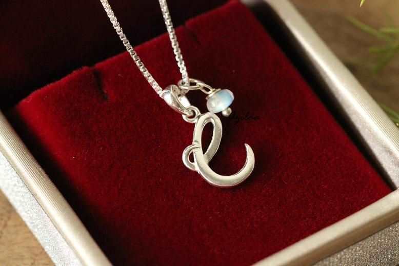 Alphabet C  Initial Sterling silver charm Pendant