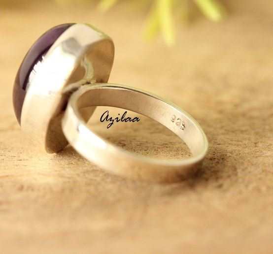 Amethyst  sterling silver gemstone handmade ring