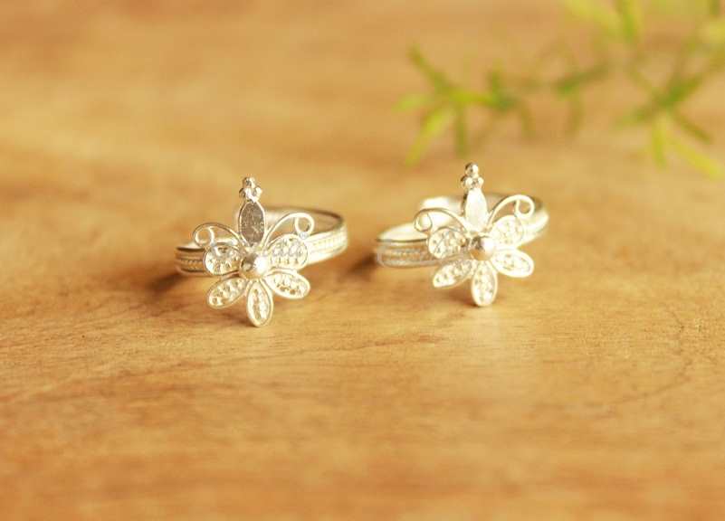 Artisan Toe rings adjustable sterling silver handmade
