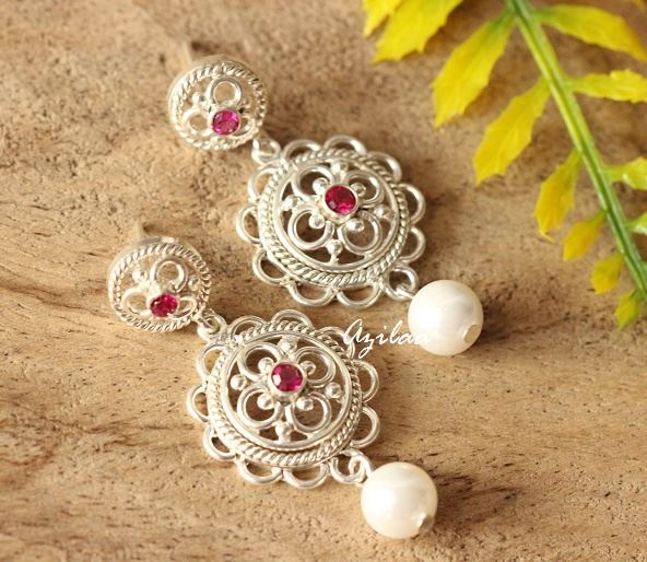 Artisan pearl sterling silver artisan handmade earrings