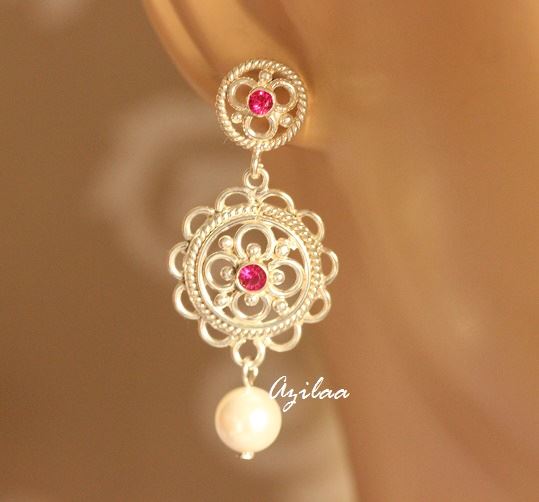 Artisan pearl sterling silver artisan handmade earrings