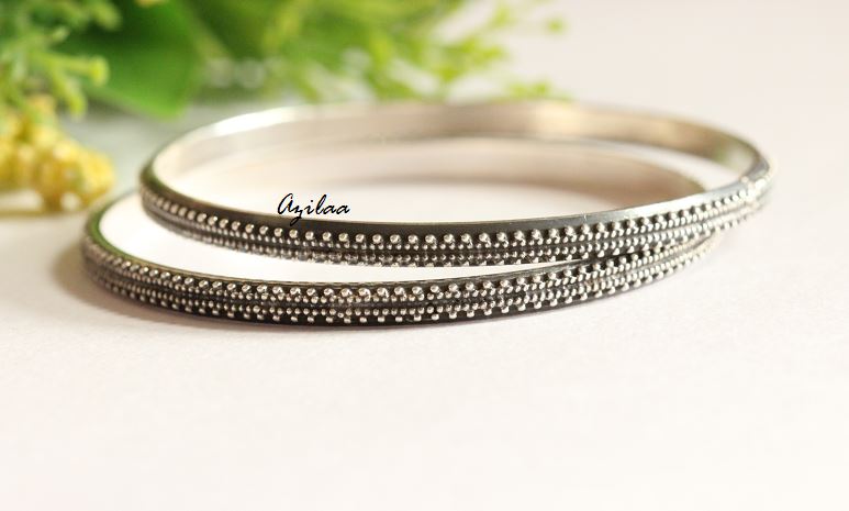 Artisan  sterling silver bangle bracelets