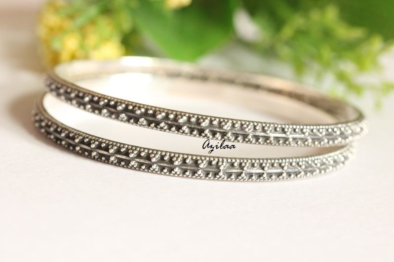 Artisan sterling silver handmade bangle bracelets
