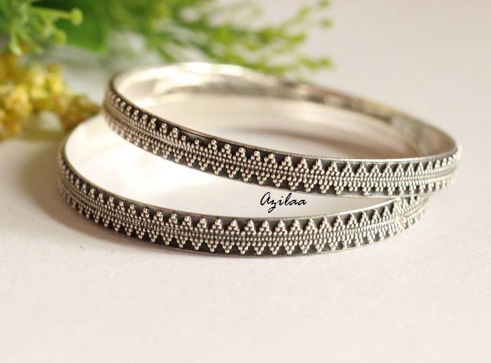 Artisan sterling silver handmade bangle bracelet