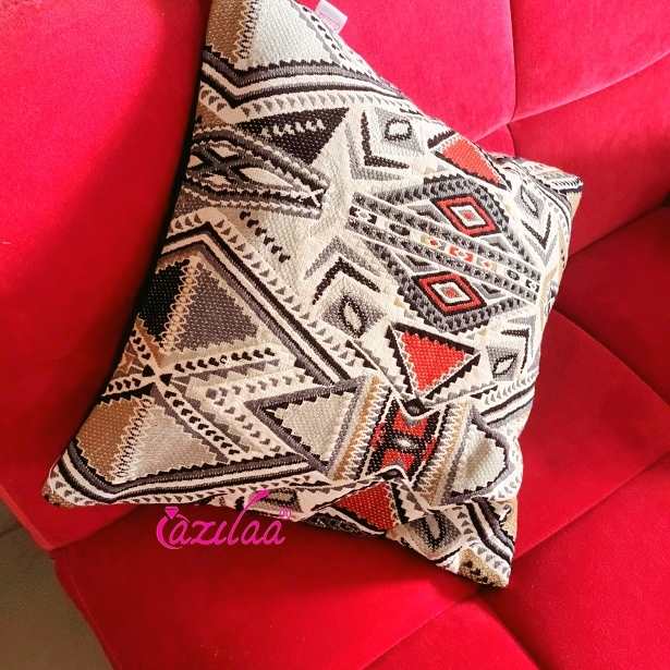 Aztec style grey handloom handmade cushion cover 18 Inch