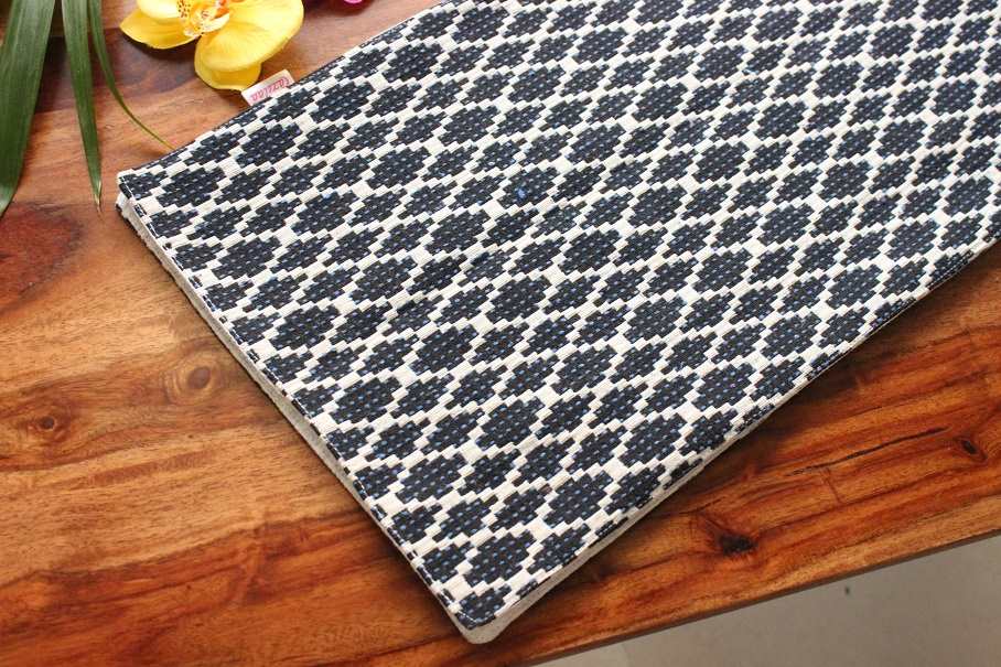 Black blue cotton handloom handmade 1 table runner