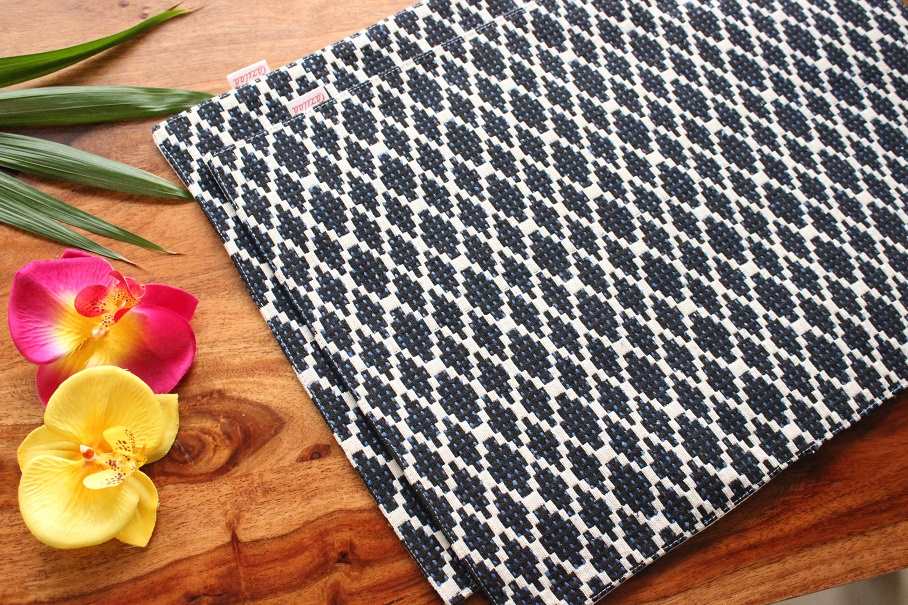Black blue cotton handloom handmade 1 table runner
