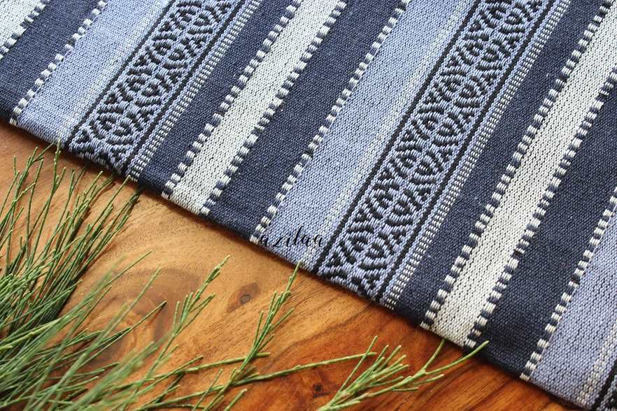 Blue Eco friendly Cotton handloom handmade runner