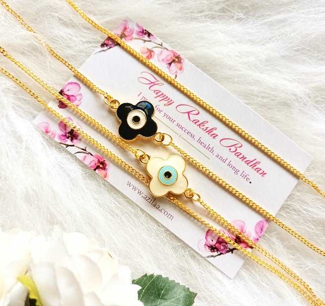 Blue Evil eye charms chain necklace Gift set