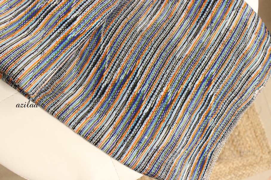 Blue Handloom woven throw blanket