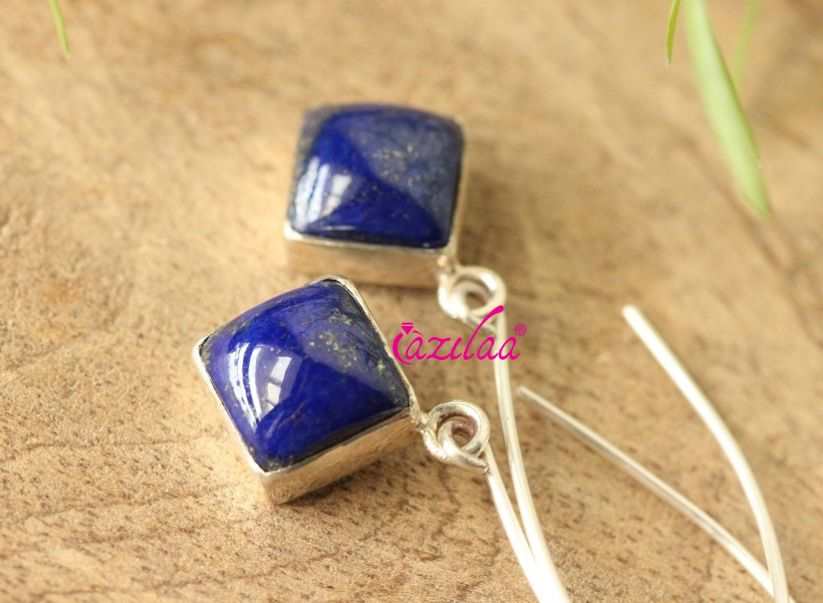 Blue Lapis Lazuli gemstone sterling silver earrings