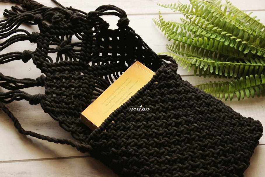 Boho Eco friendly black macrame handmade sling bag 1