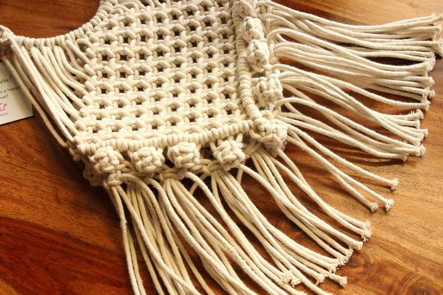 Boho Eco friendly macrame handmade off white 1 bag