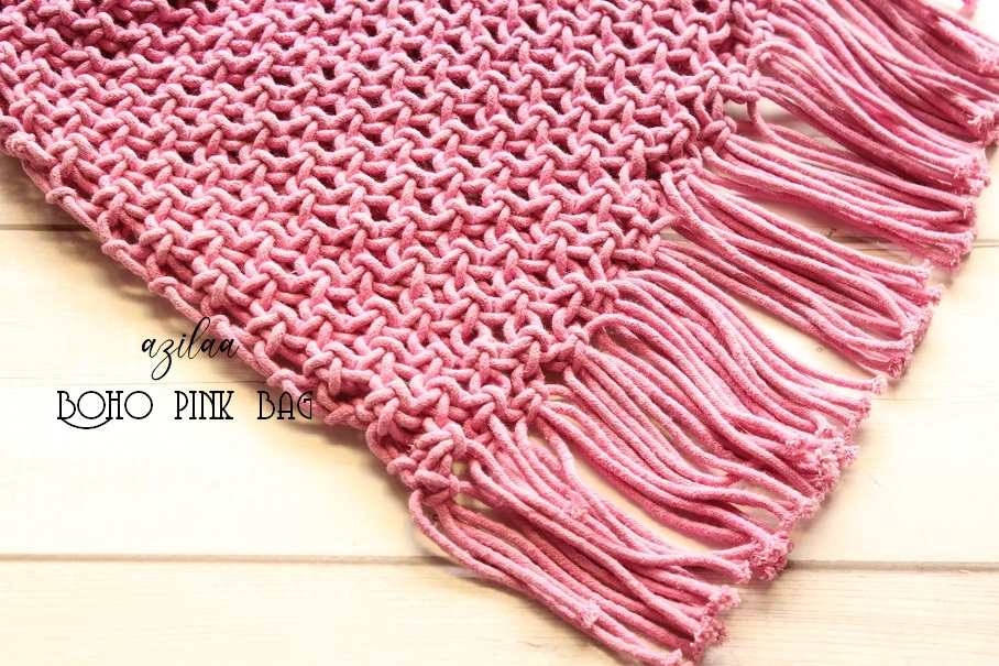 Boho Eco friendly macramé handmade pink 1 bag