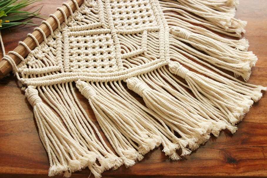 Boho tassel ECO friendly cotton macrame handmade wall decor 01
