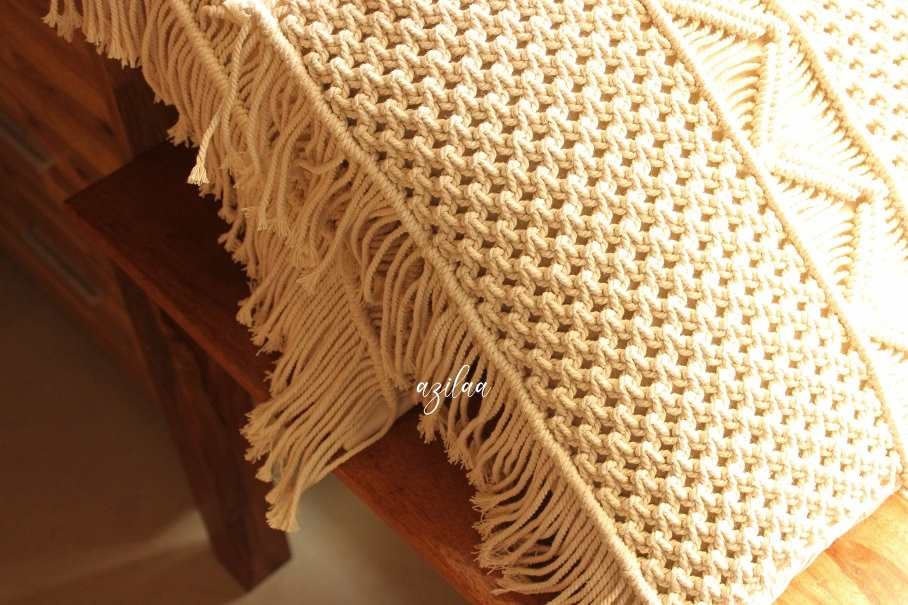 Boho ECO friendly Off white macramé handmade cushion cover