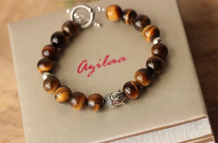 Buddha Tiger Eye gemstone Bracelet