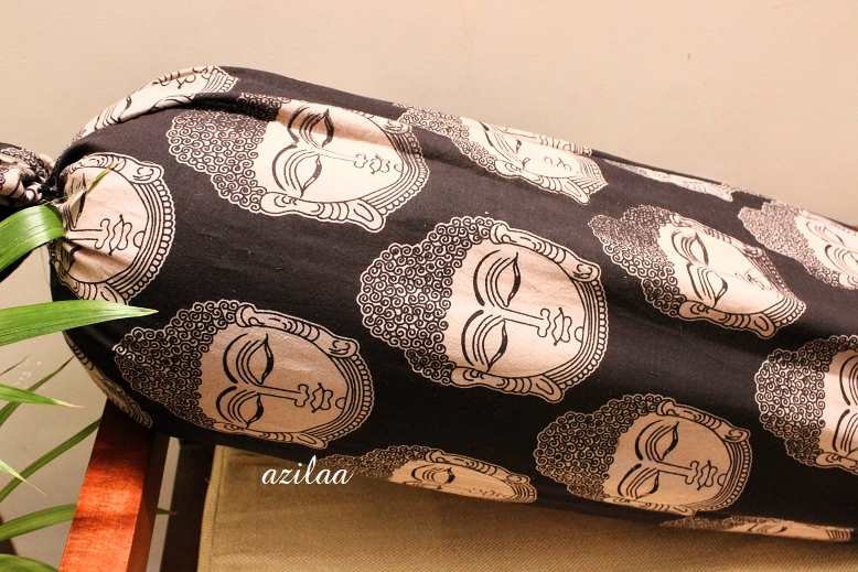 Buddha printed cotton handmade bolster cover