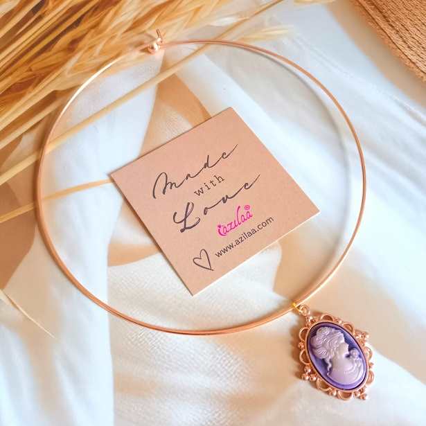 Chic Modern rose gold Choker Cameo necklace