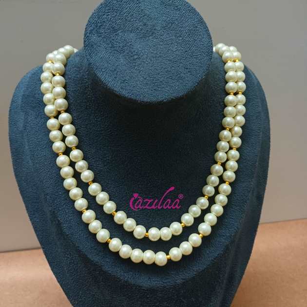 Classic cream pearl designer necklace set