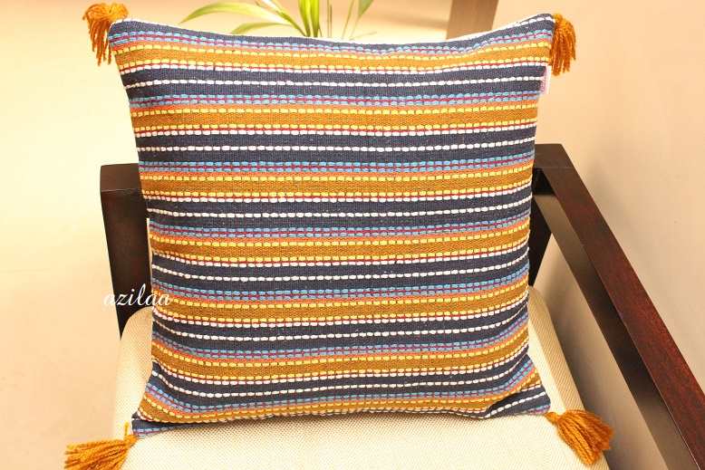 Cotton lines handloom handmade cushion cover