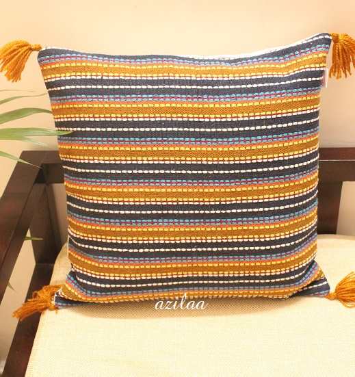Cotton lines handloom handmade cushion cover
