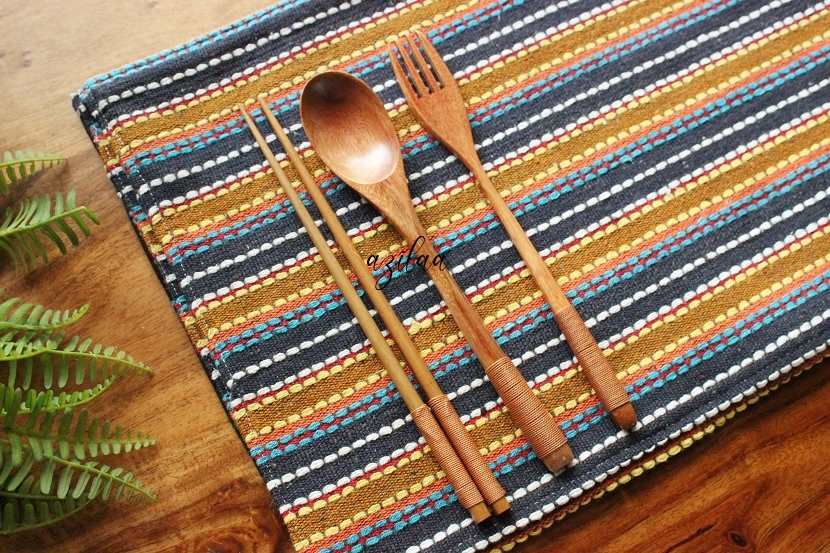 Cotton thread handloom fabric placemat table mats 2