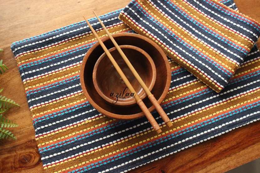 Cotton thread handloom fabric placemat table mats 2