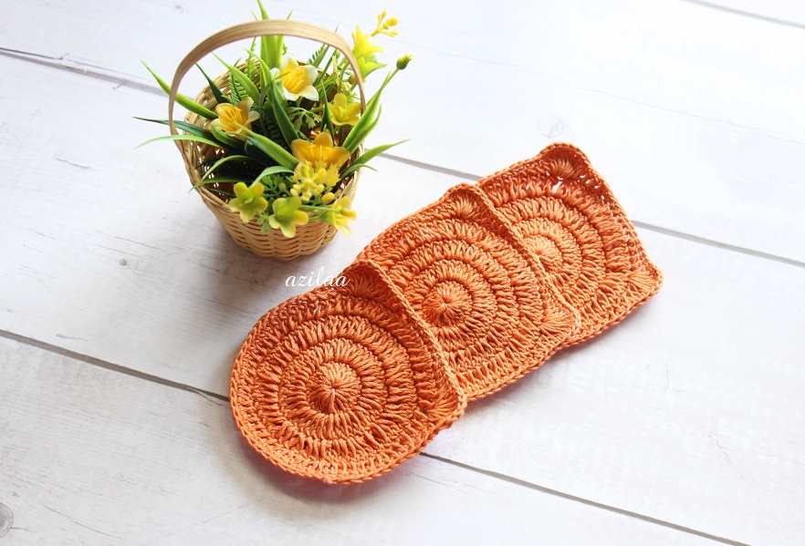 Cute Eco friendly bear tea coaster handmade 6 Pcs