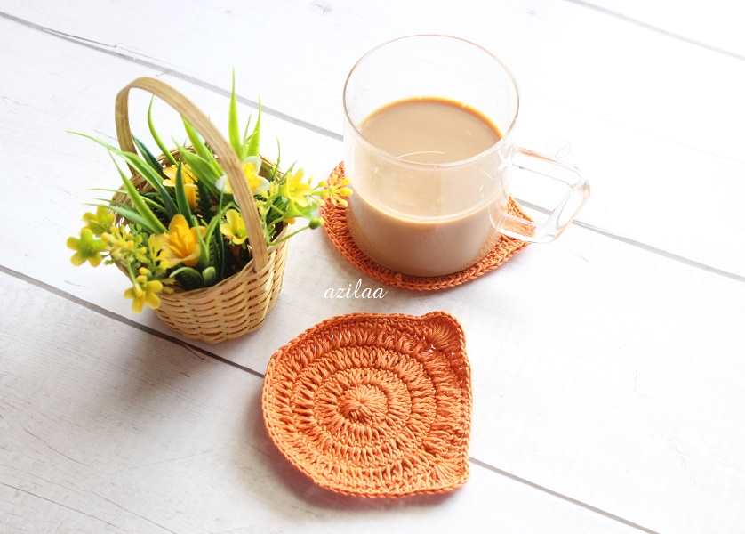 Cute Eco friendly bear tea coaster handmade 6 Pcs