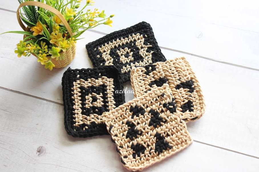 Cute toast Eco friendly coaster handmade 6 Pcs