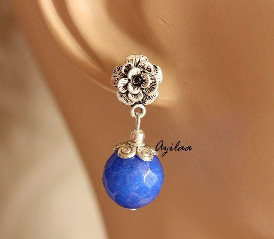 Designer Blue agate gemstone artisan handmade necklace set