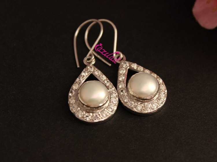 Designer Pearl pendant Gemstone sterling silver handmade set