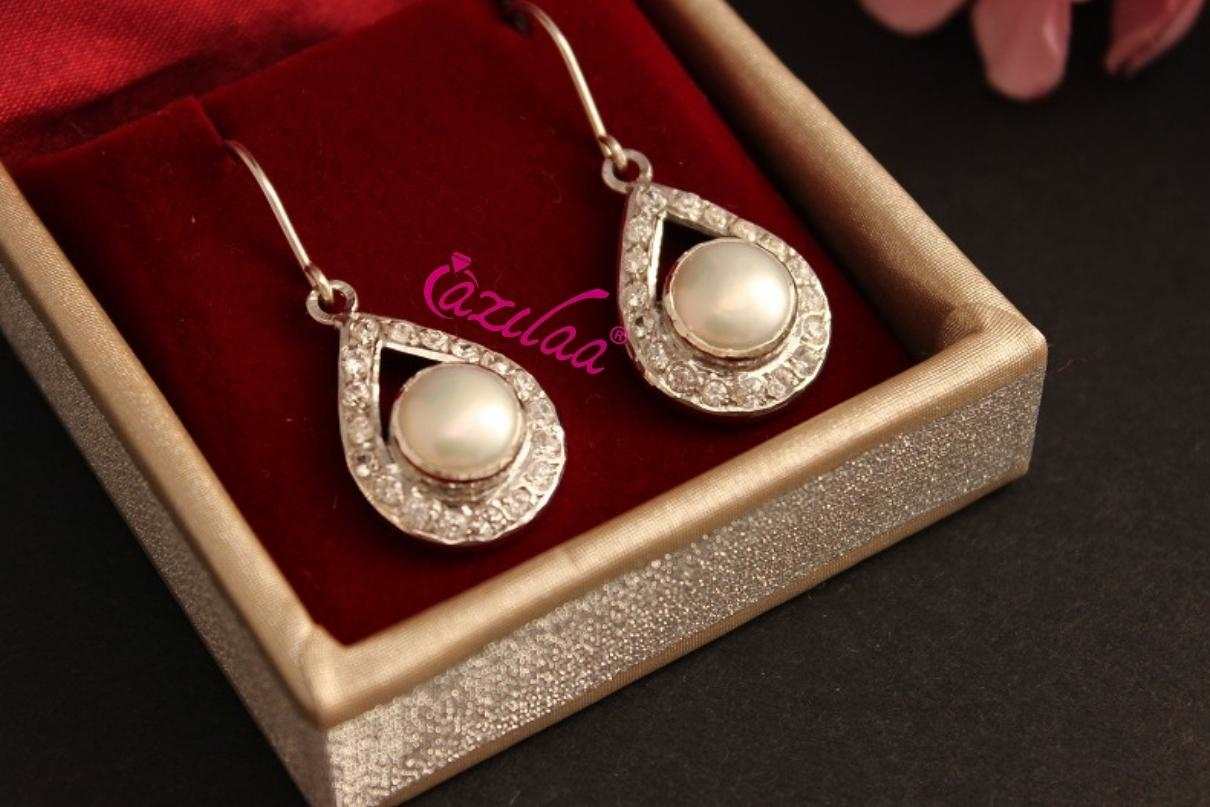 Designer Pearl pendant Gemstone sterling silver handmade set