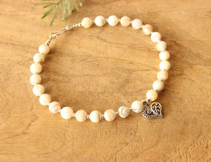 2 Designer beaded Gemstone handmade silver Anklet