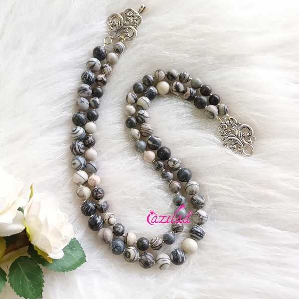 Designer beaded necklace,  jasper gemstone jewelry set