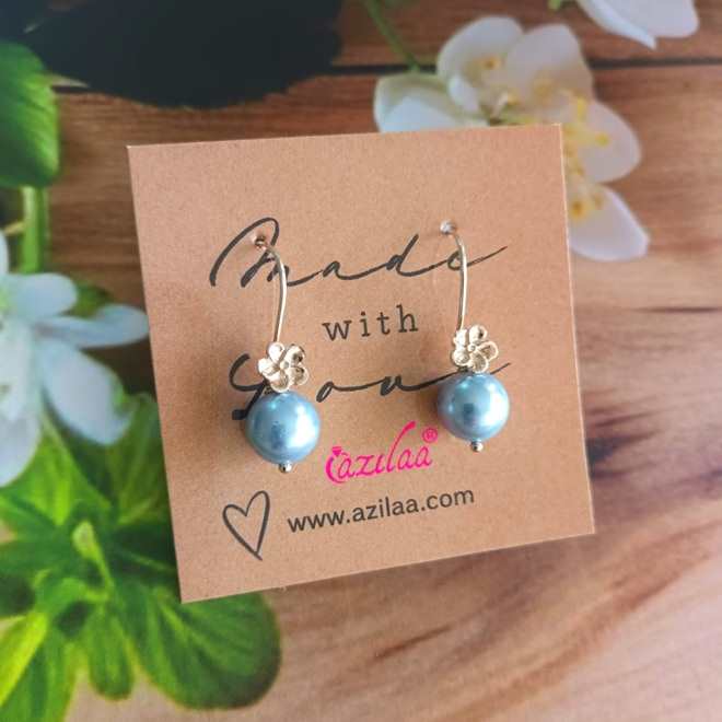 Designer pearl sterling silver handmade dangler earrings