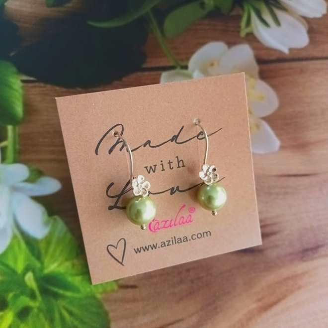 Designer pearl sterling silver handmade dangler earrings