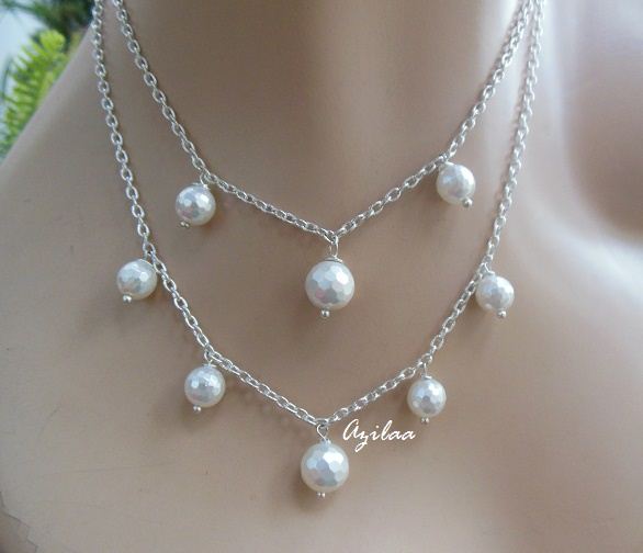 Designer pearl sterling silver necklace