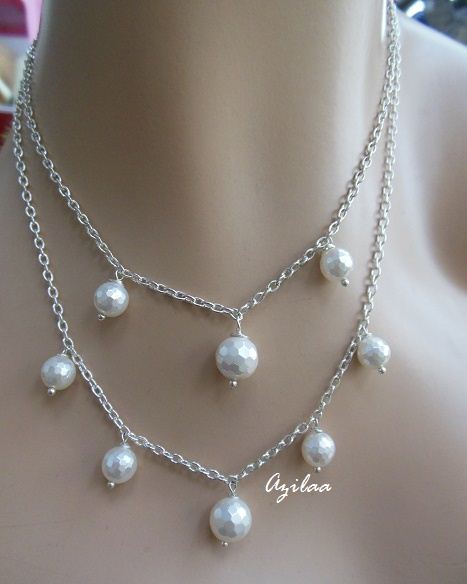 Designer pearl sterling silver necklace