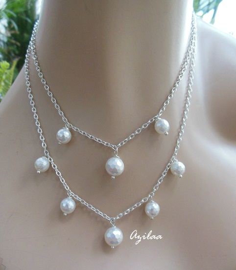Designer pearl sterling silver necklace