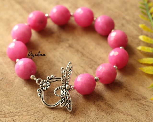Pretty in pink gemstone beaded handmade bracelet