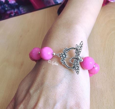 Pretty in pink gemstone beaded handmade bracelet