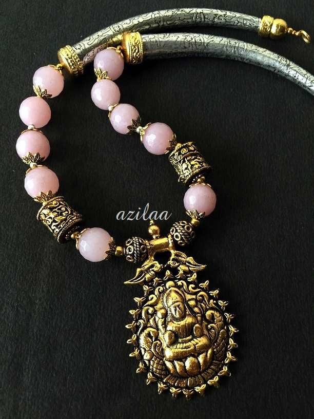 Dual tone Laxmi antique Gold Statement handmade necklace set