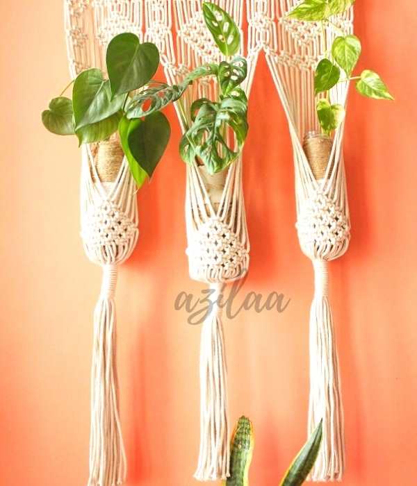 ECO friendly boho cotton macrame handmade plant hanger 01