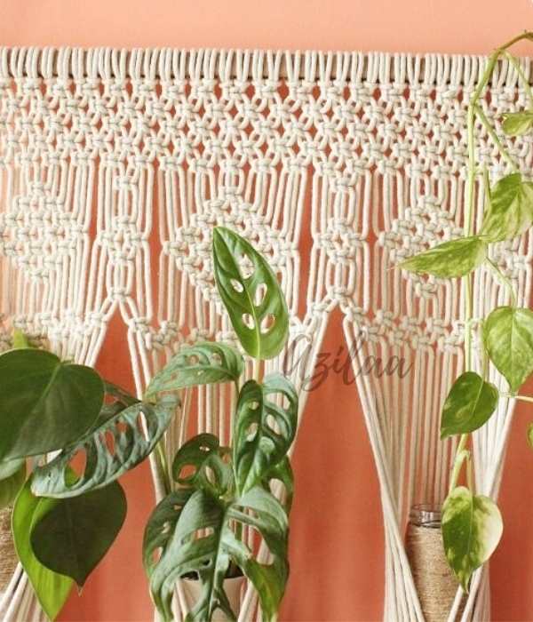 ECO friendly boho cotton macrame handmade plant hanger 01