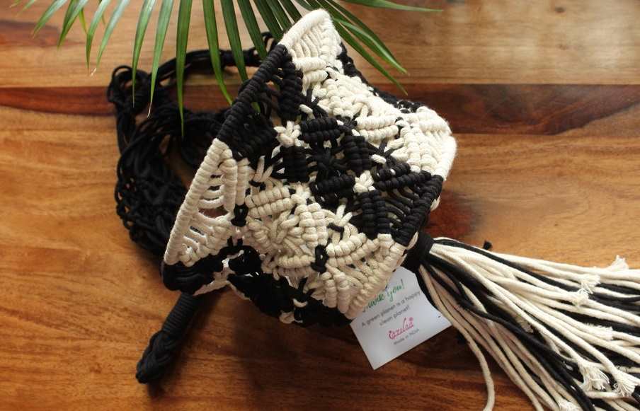 ECO friendly cotton macrame handmade 1 plant hanger 