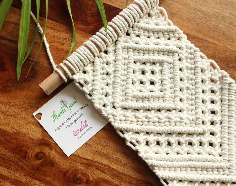 ECO friendly cotton macrame handmade tapestry 01