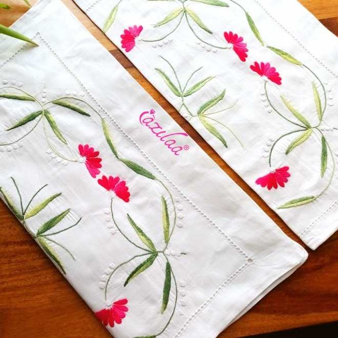 ECO friendly cotton white embriodered cushion covers 2