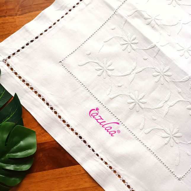 ECO friendly cotton white embriodered cushion covers 2